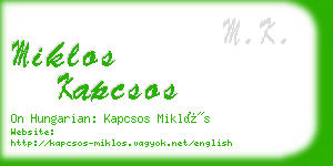 miklos kapcsos business card